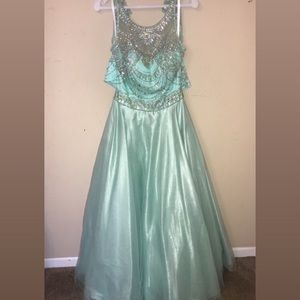 Teal blue homecoming/prom dress